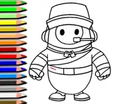 Fall Guys Halloween Coloring Bok